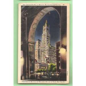    Postcard The Arch Municipal Bldg1937 New York City 
