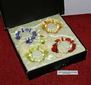 ART GLASS COLLECTION BOMBAY NAPKIN RINGS LOT#810 NICE  