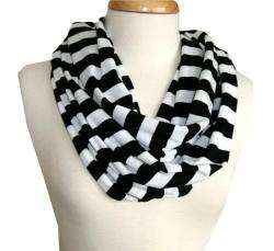 Cuff Luv Black and White Stripe Infinity Scarf  