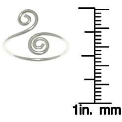 Elegant S Curve Sterling Silver Adjustable Toe Ring  