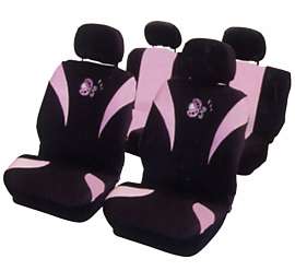 BRAND NEW PINK & BLACK LADY BUG SEAT CAR SEAT COVERS  