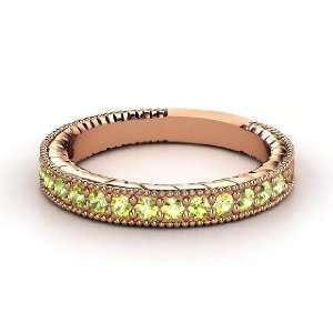  Victoria Band, 14K Rose Gold Ring with Peridot Jewelry