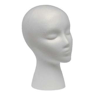 STYROFOAM HEAD WIG HEAD MANNEQUIN WIG STAND WITH FACE  