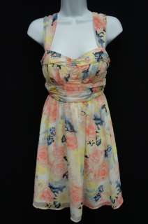 Candies Sheer Pink Multi Color Floral Sleeveless Dress M & XS Juniors 