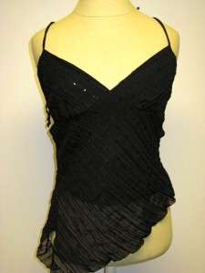 Charlotte Russe black sequin sleeveless shirt womens L  