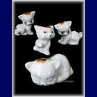 Set 4 Mini Miniature Porcelain Cat Kitten Figurines