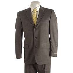 Perry Ellis Portfolio Mens Charcoal Wool Suit  