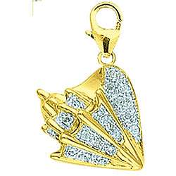 14k Gold 1/10ct TDW Diamond Conch Charm  