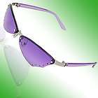 Chanel Rhinestone CC Logo Rimless Pink Lens Metal Frame Sunglasses 