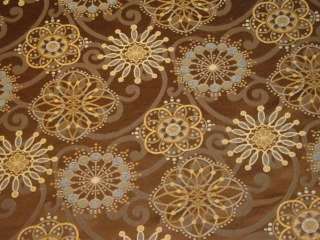 Spyro Sassparillo Brown Gold Blue Green Upholstery Fabric  