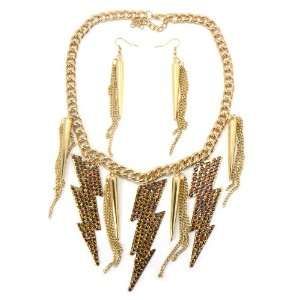   20 Inch Necklace + Matching Spike Earrings Combo Pack Lady Gaga