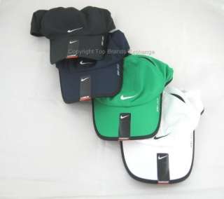Nike Featherlight Dri Fit Cap Hat Running Marathon Tennis Black White 