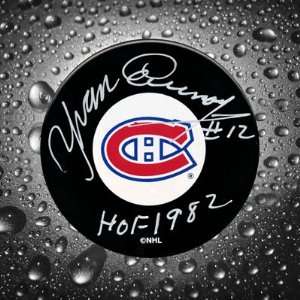  Yvan Cournoyer Montreal Canadiens HOF Autographed Puck 