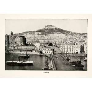  1902 Print Panoramic View Naples Italy Napoli Italia 