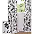  Crewel Embroidered Faux Linen 108 inch Curtain Panel  