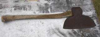 Vintage Heavy Broad Hewing Axe 13 Head + Has Wooden Handle  