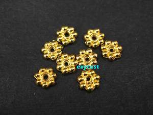 Finding Spacer Beads Gold Plated 200pcs Daisy Flower  