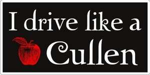 Drive Like A Cullen (Twilight)   Sticker   3 x 6  