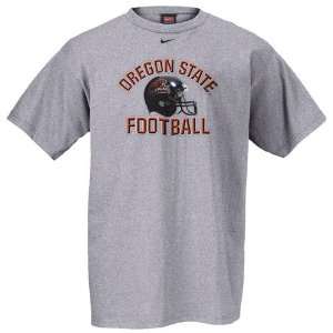  Nike Oregon State Beavers Grey Football Helmet T shirt 