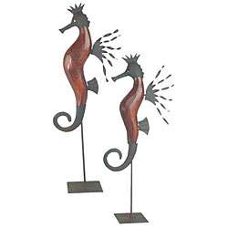 Wooden Seahorse Figurines Set  