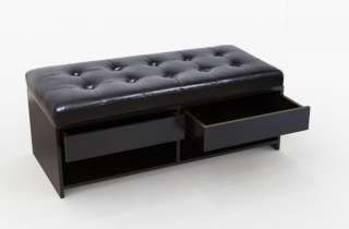   Comfort Central Park Ottoman Bench with Drawers   Espresso  