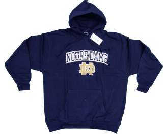 NOTRE DAME FIGHTING IRISH NAVY BLUE EMBROIDERED V NOTCH HOODED 