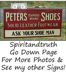   Peters Diamond Brand Shoes Footwear Sales Shoe Advertisement Ad Sign