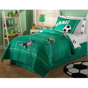 Pem America Soccer Full / Queen Quilt With 2 Shams 