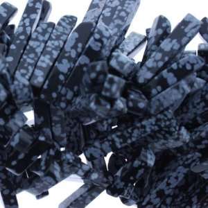  Snow Flake Obsidian  Stick Plain   25mm Height, 5mm Width 