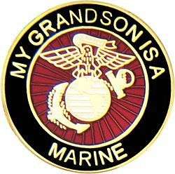 USMC My Grandson Is A Marine Military Hat Lapel Pin  