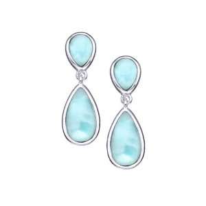     Larimar Basic Double Pear Earrings in Sterling Silver Jewelry