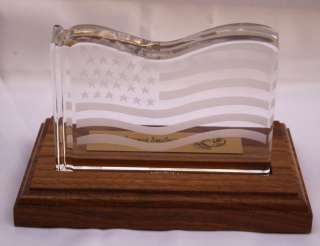 TIFFANY & CO CRYSTAL US FLAG PAPER WEIGHT BRAND NEW BOX  