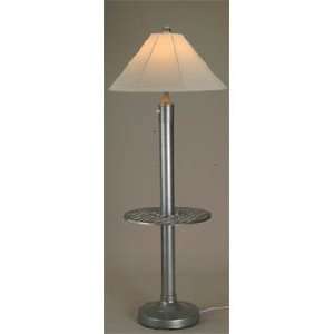  Catalina Weatherproof Floor Lamp with Table Silver Patio 