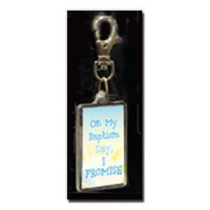 Theme Bag Tag  Baptism  On My Baptism Day I Promise Keychain with New 