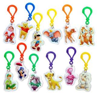 12 pcs DISNEY KEYCHAINS BACKPACK CLIP PARTY FAVOR ~ NEW  