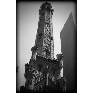Chicago Water Tower Black and White Print CHBW9202 20x30  