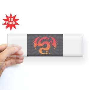  Bumper Sticker Clear (10 Pack) Tribal Fire Dragon 