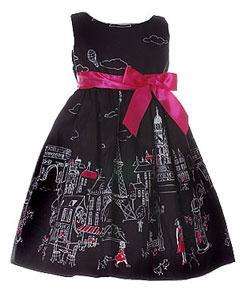 Rare Editions Girls Paris Print Dress  