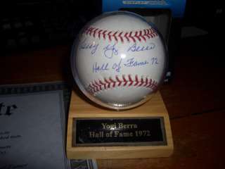 LARRY Yogi Berra Autographed Baseball auto singed HOF72  