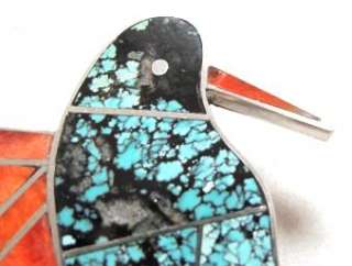 Melvin Francis Multi Stone Inlay Hummingbird Pin WOW  