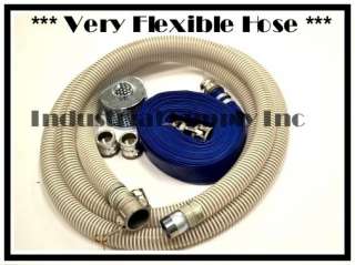 Complete Trash Pump Water Suction Discharge Hose Kit  