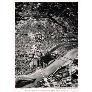  1931 Halftone Print Washington D. C. Aerial Cityscape Historic 