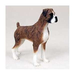  BOXER Dog Figurine BRINDLE Uncropped Ears NEW Stands Resin 