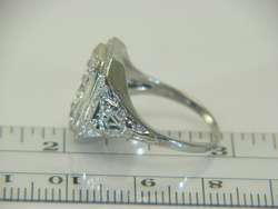 Vintage 10K White Gold Art Deco Old Mine Cut .45ct Diamond Ring  