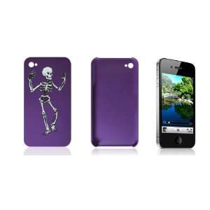   Human Skeleton Printed White Purple Protective Guard for iPhone 4