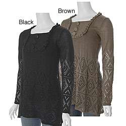 Everyday Womens Square Neck Knit Tunic  
