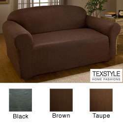 TexStyle Stretch Microfiber Faux Leather One piece Sofa Slipcover 