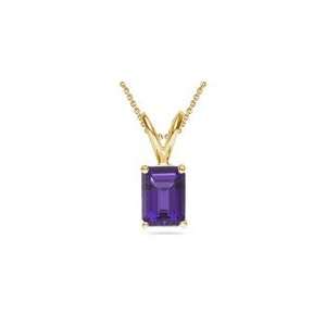  1.09 Cts Amethyst Solitaire Pendant in 18K Yellow Gold 