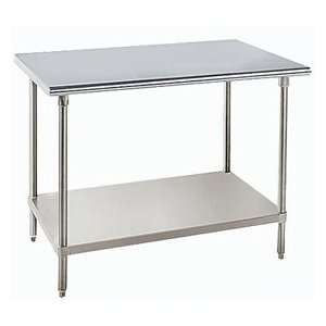  108 W x 36 D   Flat Top Work Table with Undershelf   14 
