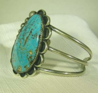 NATIVE AMERICAN PAWN STERLING SILVER TURQUOISE BRACELET  